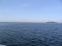 The island of Hjelm seen from the ferry