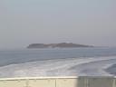 The island of Hjelm seen from the ferry