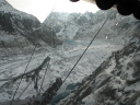 Udsigt fra liften fra Montenvers til Mer-de-Glace