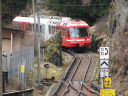 Fransk Mont-Blanc Express-tog under indkrsel til Chtelard