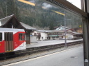 Fransk Mont-Blanc Express-tog under indkrsel til Chtelard